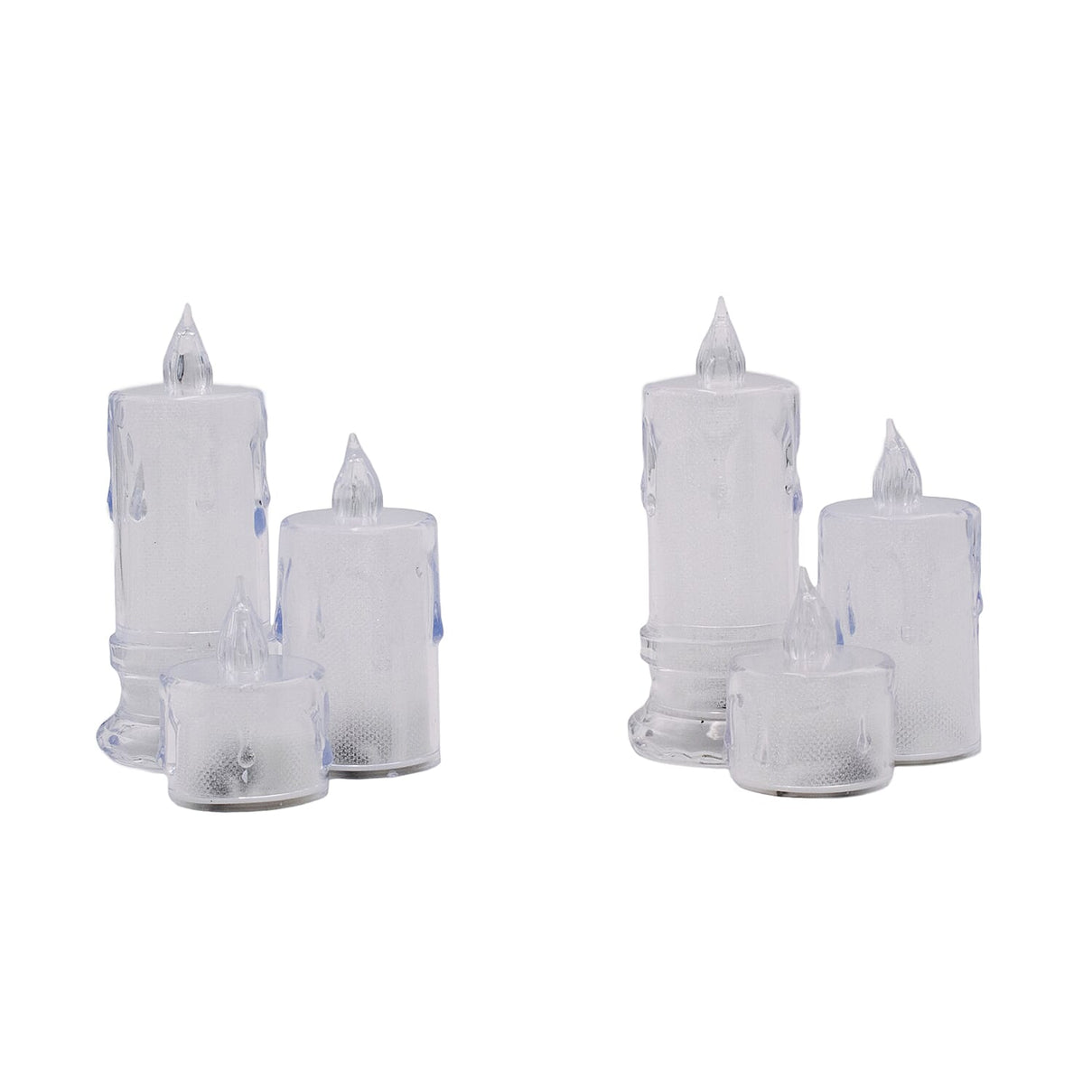 6 Piece Tea Lights Set (2-4x5cm, 2-4x6.5cm, 2-4x8 cm) - White 7551813 1
