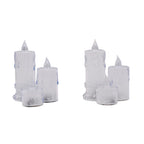 6 Piece Tea Lights Set (2-4x5cm, 2-4x6.5cm, 2-4x8 cm) - White