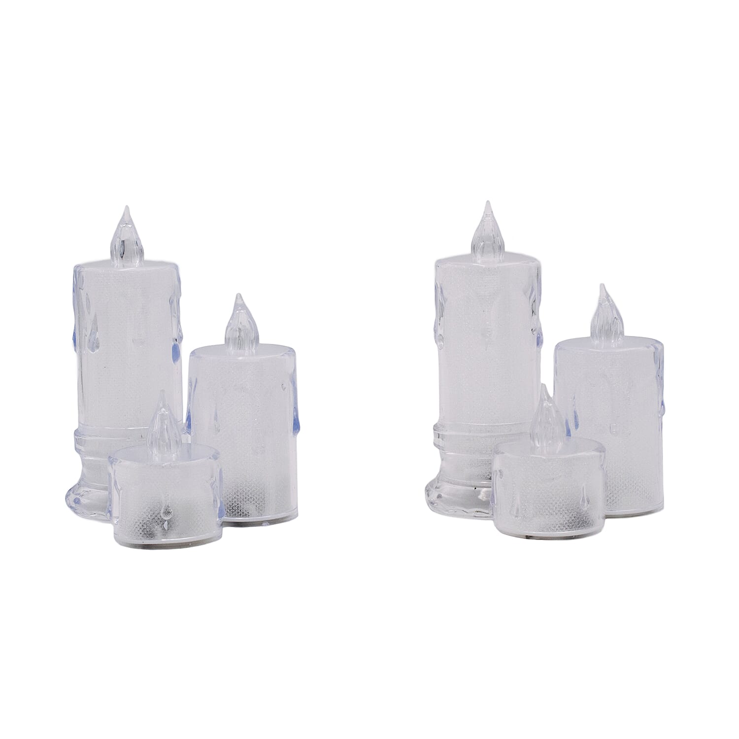 6 Piece Tea Lights Set (2-4x5cm, 2-4x6.5cm, 2-4x8 cm) - White 7551813 1