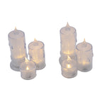 6 Piece Tea Lights Set (2-4x5cm, 2-4x6.5cm, 2-4x8 cm) - White