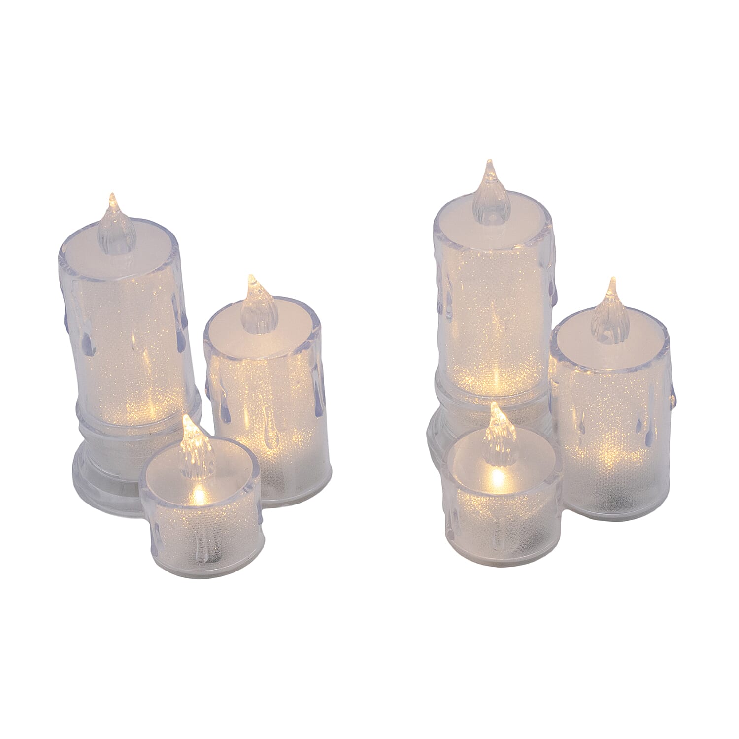 6 Piece Tea Lights Set (2-4x5cm, 2-4x6.5cm, 2-4x8 cm) - White 7551813 2