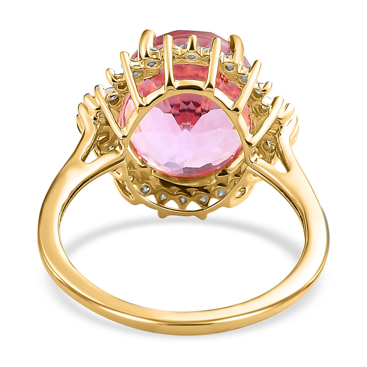6.56 Ct Martha Rocha Kunzite and Diamond Halo Ring in 9K Rose Gold 7197054 5