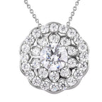 6.81 Ct. Lustre Stella Platinum Plated Sterling Silver Floral Pendant with Chain