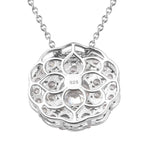 6.81 Ct. Lustre Stella Platinum Plated Sterling Silver Floral Pendant with Chain