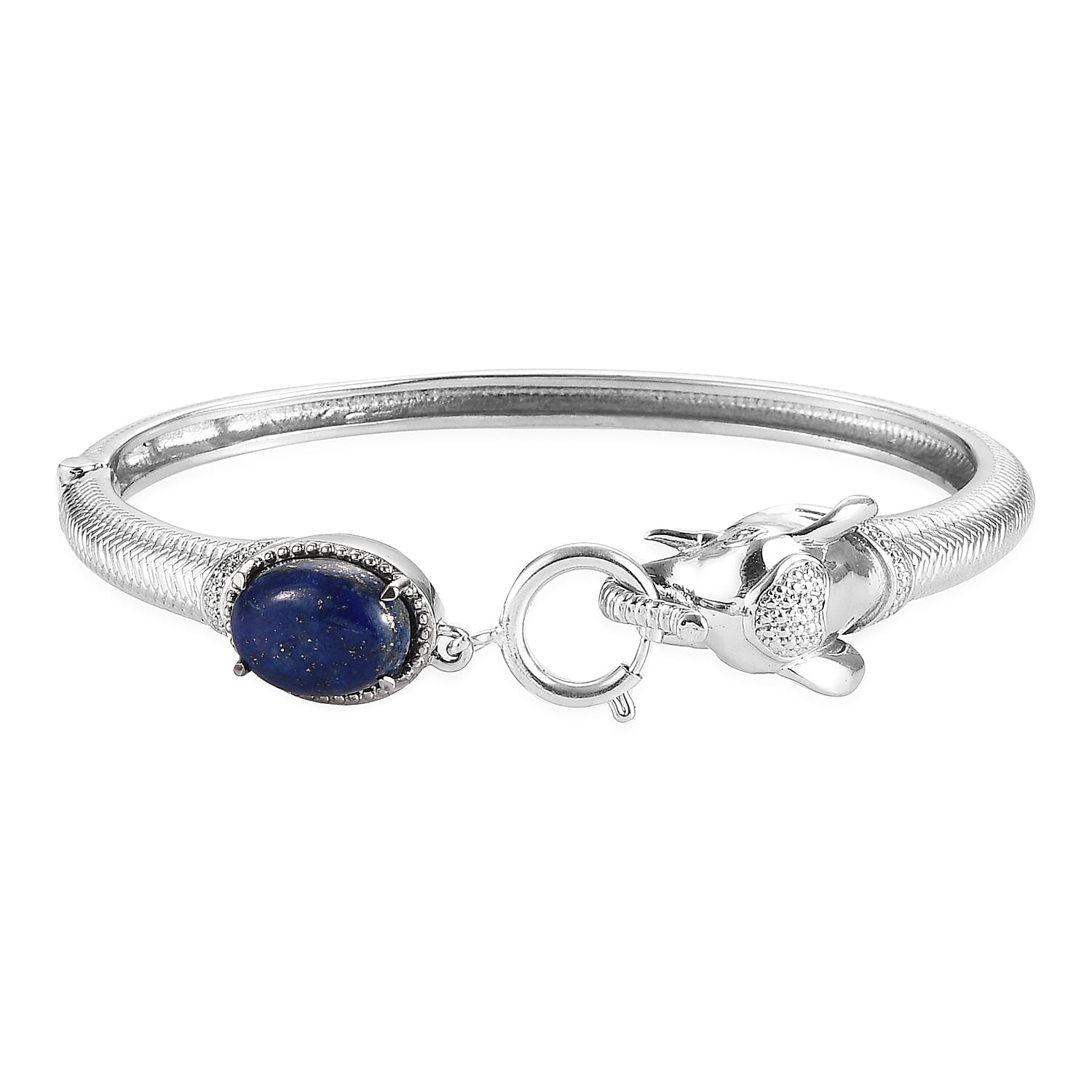 6.94 Ct. Lapis Lazuli Bangle Size 7.5 in Silver-Tone 3808074 0