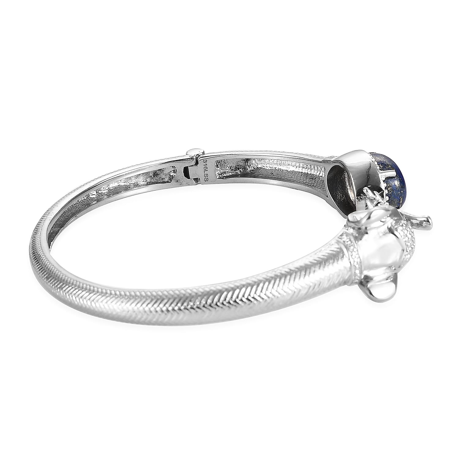6.94 Ct. Lapis Lazuli Bangle Size 7.5 in Silver-Tone 3808074 4