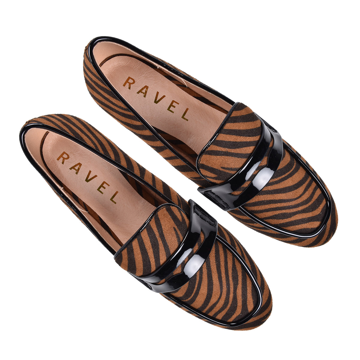 Ravel Tan Zebra-Print Luis Loafers 6016600 6