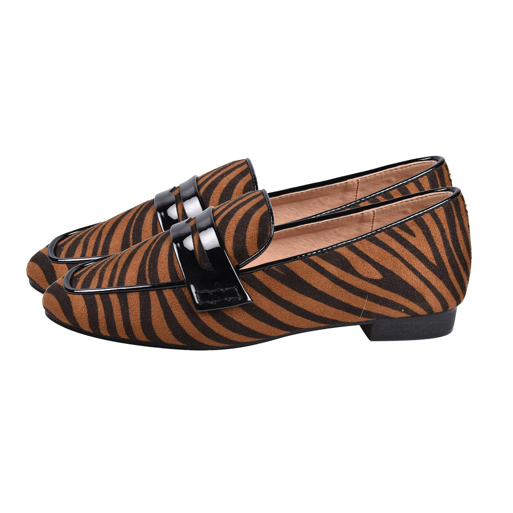 Ravel Tan Zebra-Print Luis Loafers (Size 3)_6016600_4