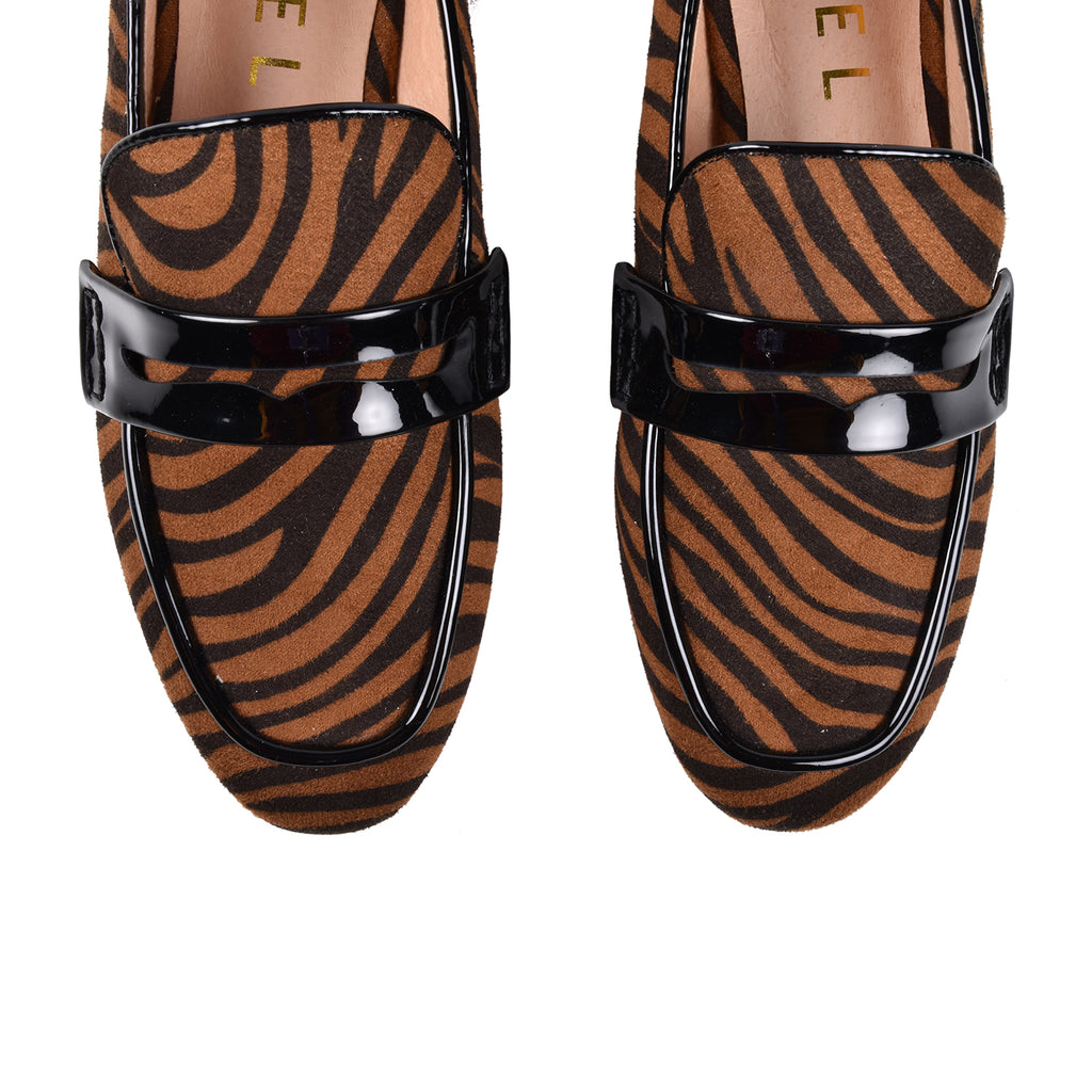 Ravel Tan Zebra-Print Luis Loafers (Size 3)_6016600_5
