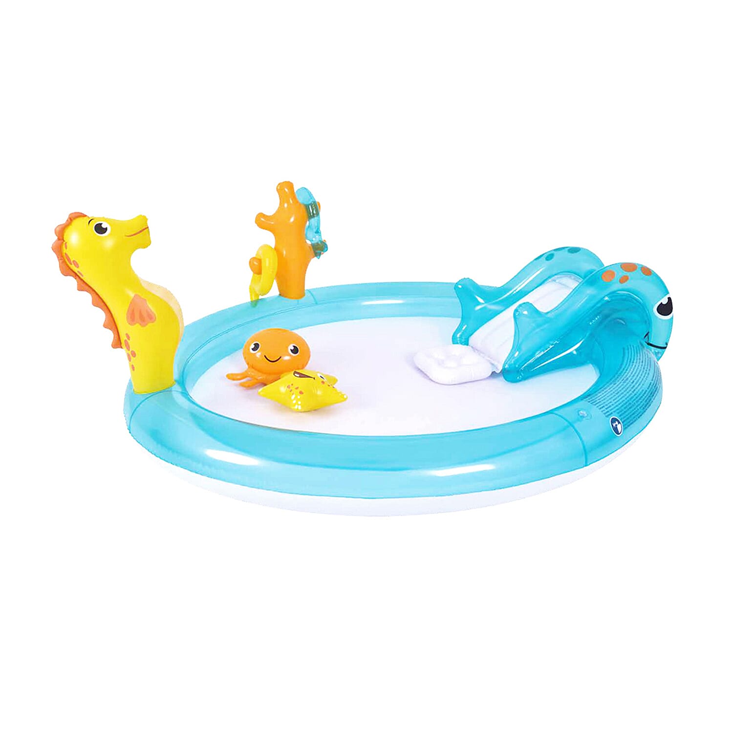 Sun Club 2M Sea Animal Play Pool with Water Spray, Ring Toss, Toys and Paddling Pool with Slide and Easy to Inflate 6025202 0