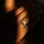 Italian Made - 9K Yellow Gold Stretchable Mesh Ring (Size Large)