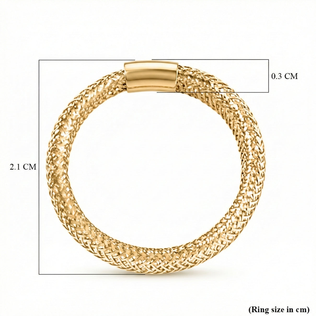 Stretchable Mesh Ring (Size Large) in 9K Yellow Gold 6063448 7