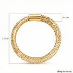 Italian Made - 9K Yellow Gold Stretchable Mesh Ring (Size Large)