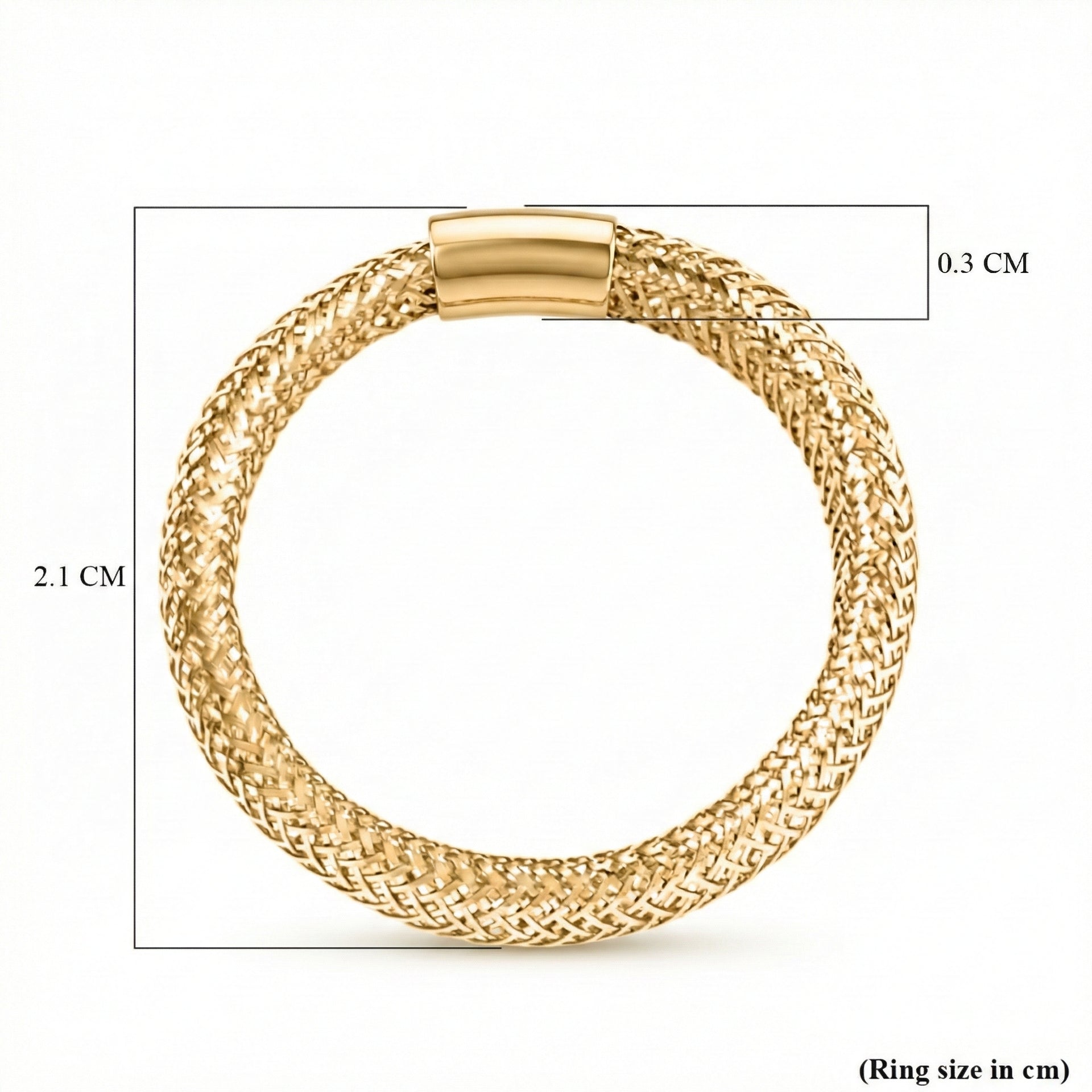 Stretchable Mesh Ring (Size Large) in 9K Yellow Gold 6063448 7