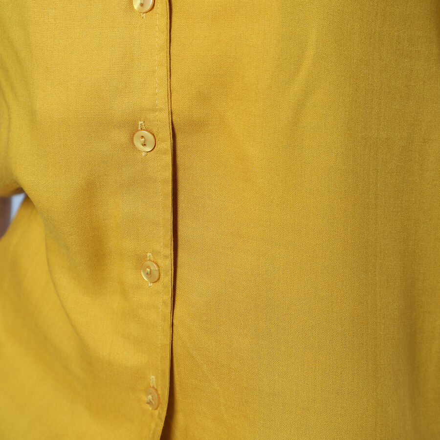 JOVIE 100% Viscose Top with Collar and Button Closure (Size-L, 61x101Cm) - Yellow 6083976 5