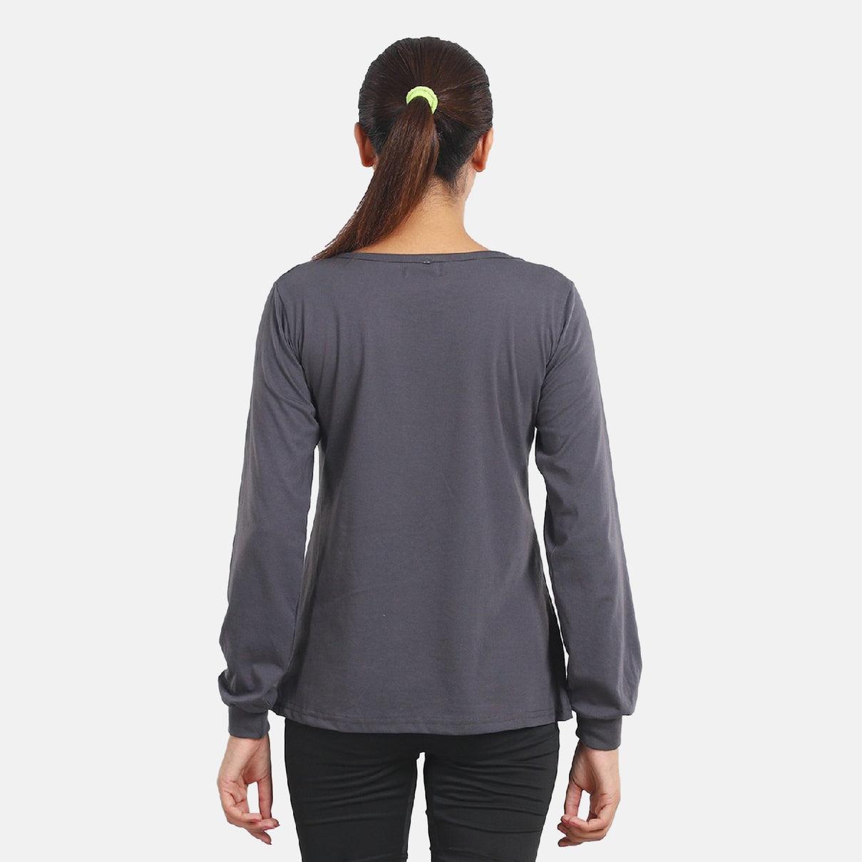 Cotton Single Jersey Loungewear Long Sleeve T- shirt - Grey 6084237 2