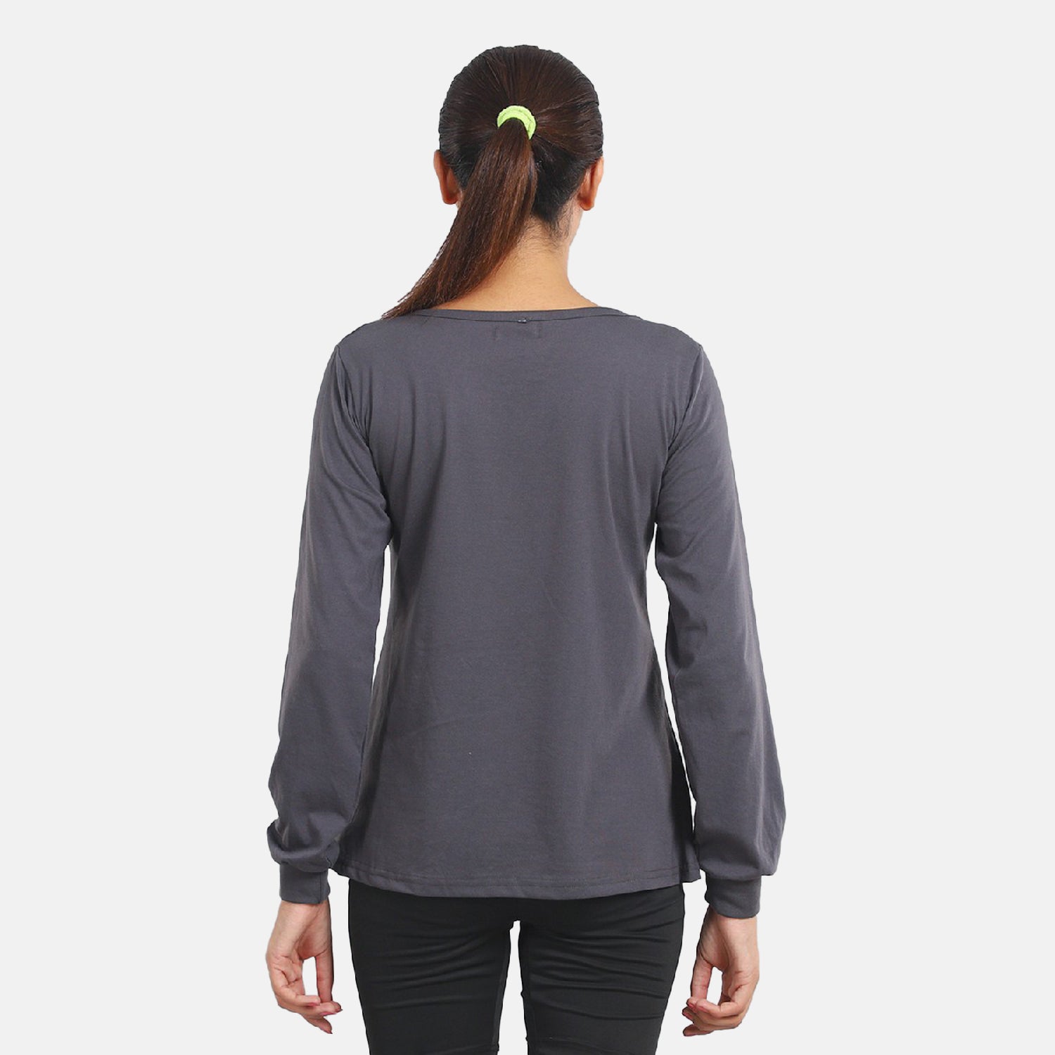 Cotton Single Jersey Loungewear Long Sleeve T- shirt - Grey 6084237 2
