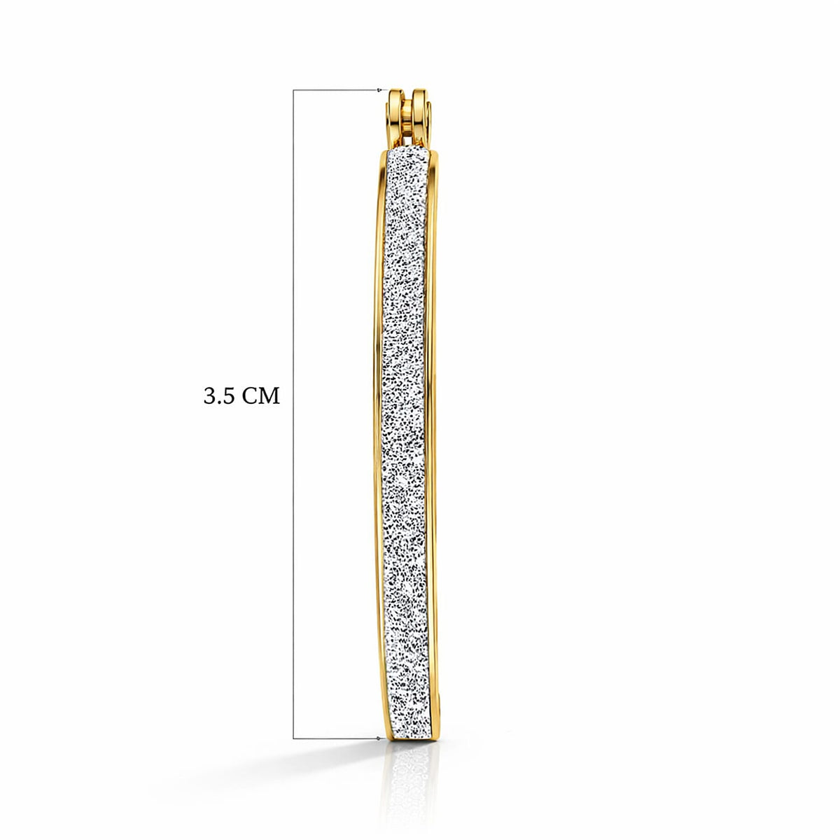 9K Yellow Gold 2.5MM X 30.5MM Stardust Rounded Rectangle Earrings 2.1 grams 6092900 7