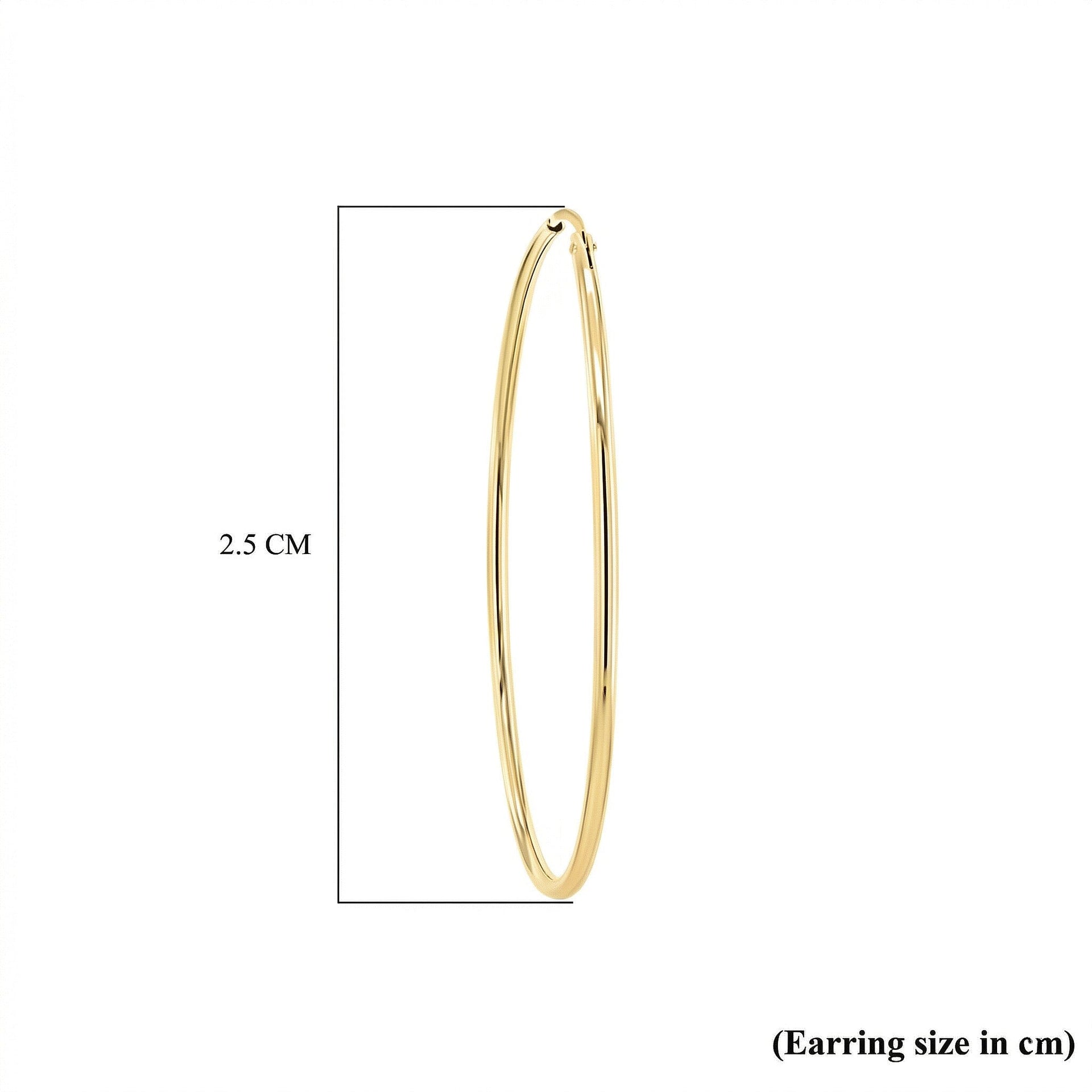 9K Yellow Gold 25MM Plain Sleeper Big Hoop Earrings 0.53 grams 6092911 7