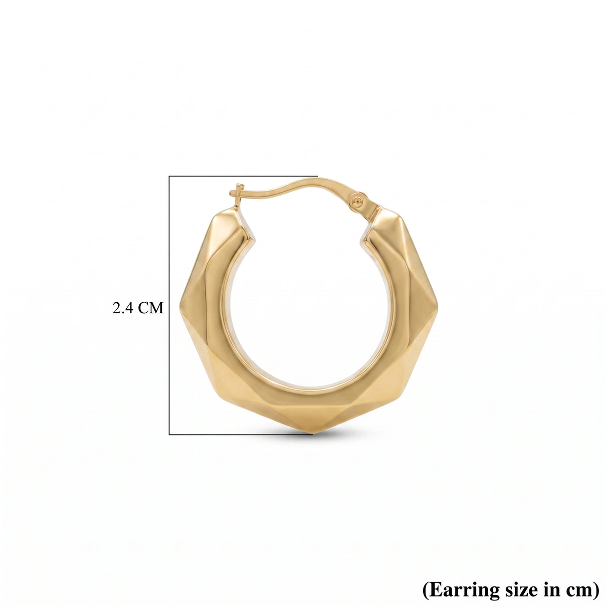 9K Yellow Gold 24MM Patterned Creole Hoop Earrings 1.5 grams 6092939 6