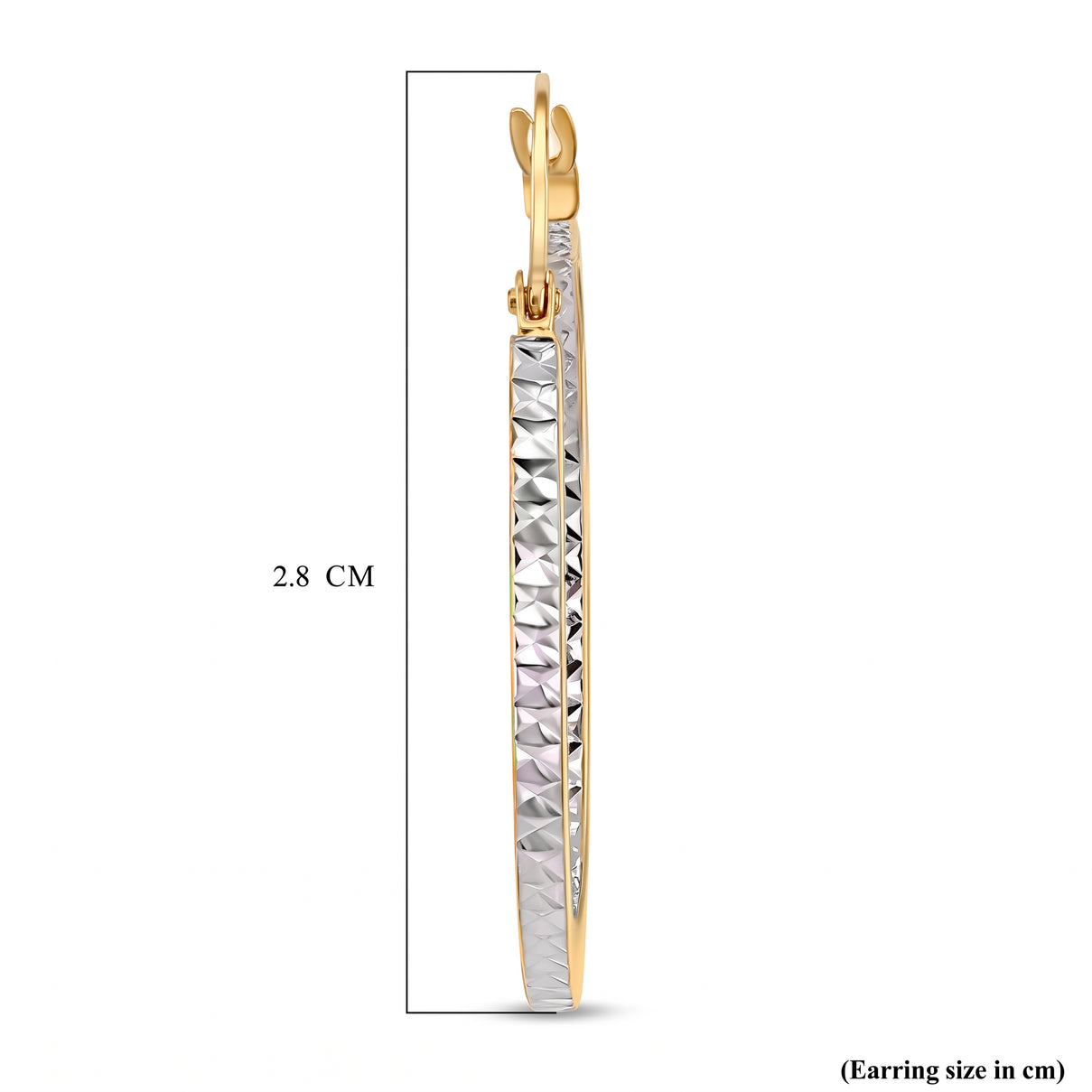 9K Two Colour Gold 28MM Diamond Cut Creole Big Hoop Earrings 1.9 grams 6092988 6