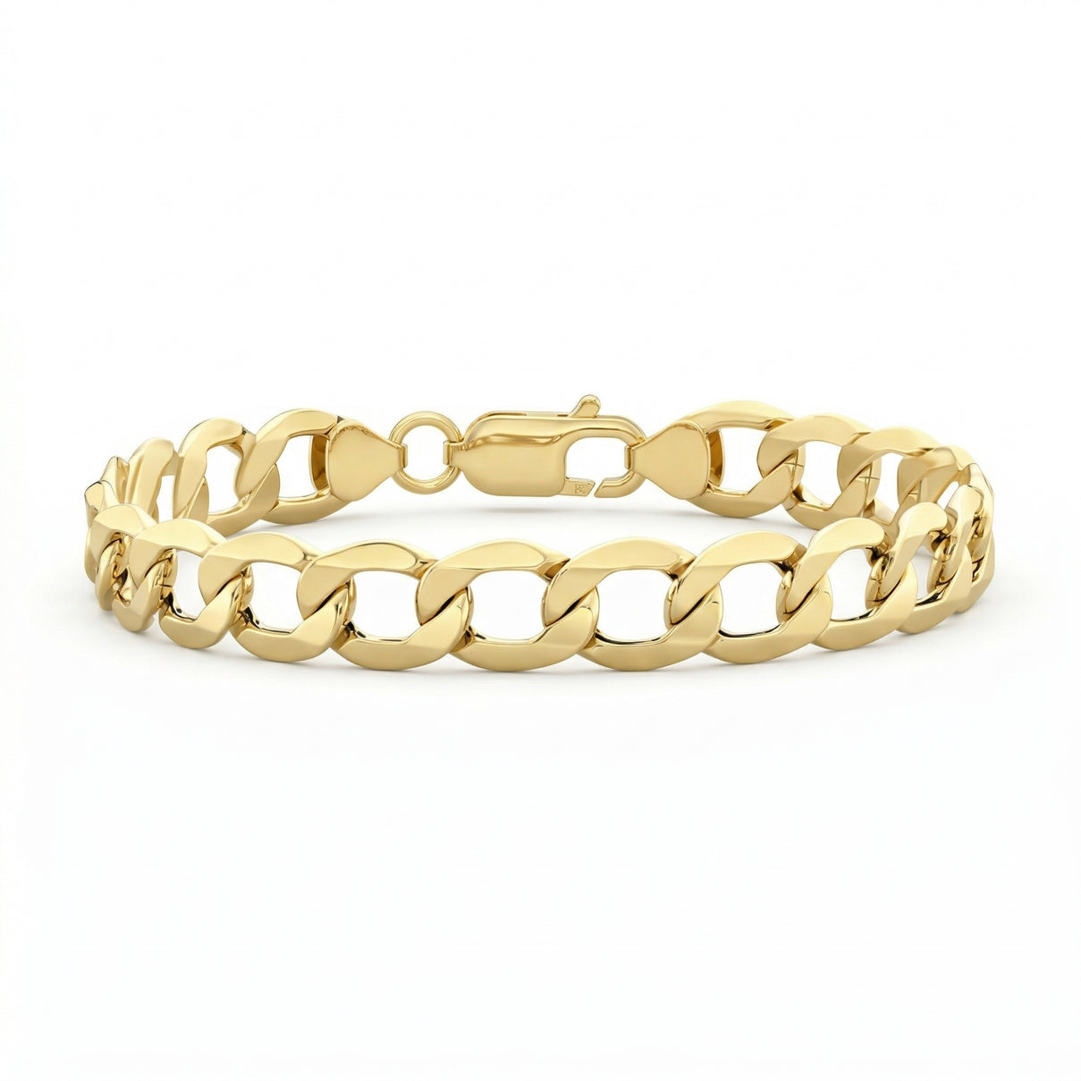 9K Yellow Gold High Finish Curb Chain Bracelet 7.25 Inch 4.5 grams 6093027 0