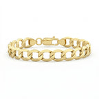 9K Yellow Gold High Finish Curb Chain Bracelet 7.25 Inch, 4.5 grams