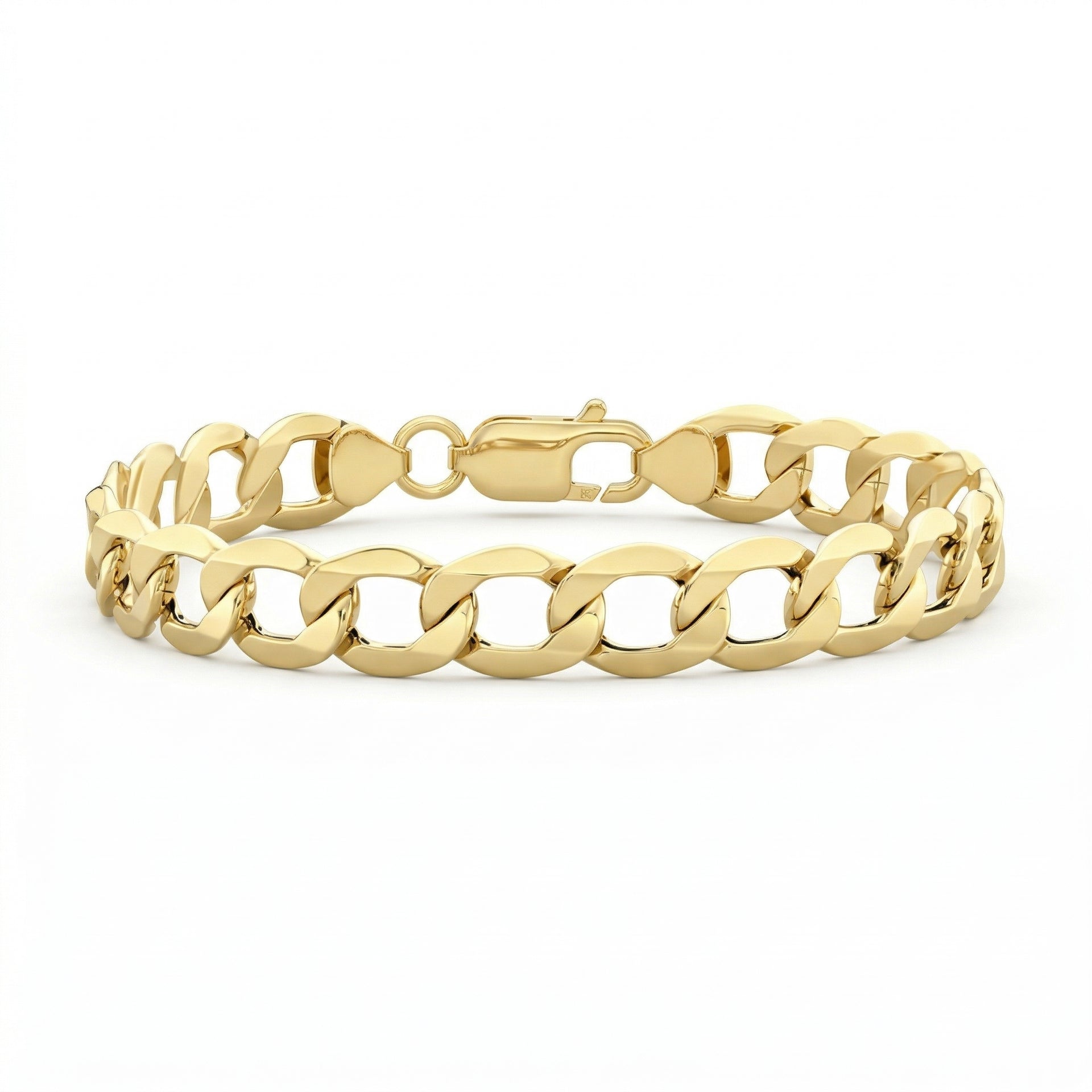 9K Yellow Gold High Finish Curb Chain Bracelet 7.25 Inch 4.5 grams 6093027 0