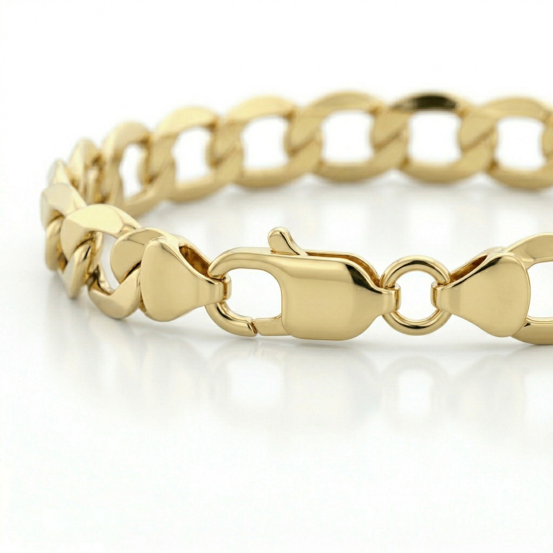9K Yellow Gold High Finish Curb Chain Bracelet 7.25 Inch 4.5 grams 6093027 3