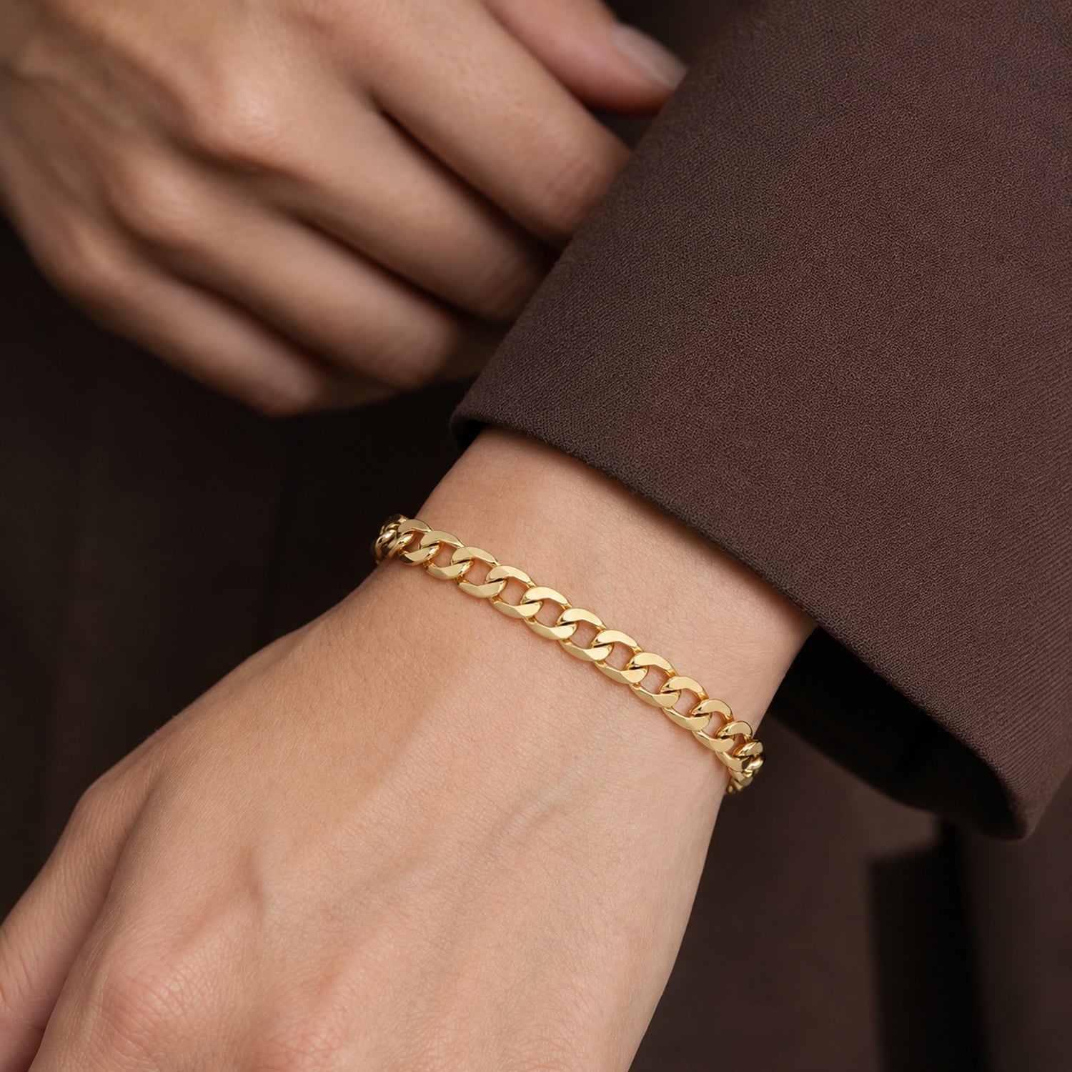 9K Yellow Gold High Finish Curb Chain Bracelet 7.25 Inch 4.5 grams 6093027 5