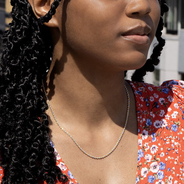 9K 2 Tone Gold High Finish Hollow Rope Chain 18 Inch 1.7 grams 6093079 2