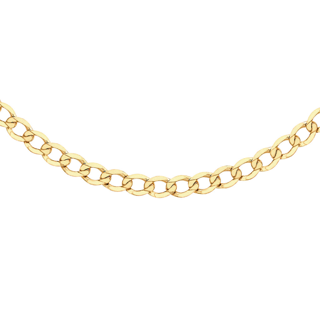 9K Yellow Gold Diamond Cut Flat Curb Chain 20 Inch, 6.9 grams_6093082