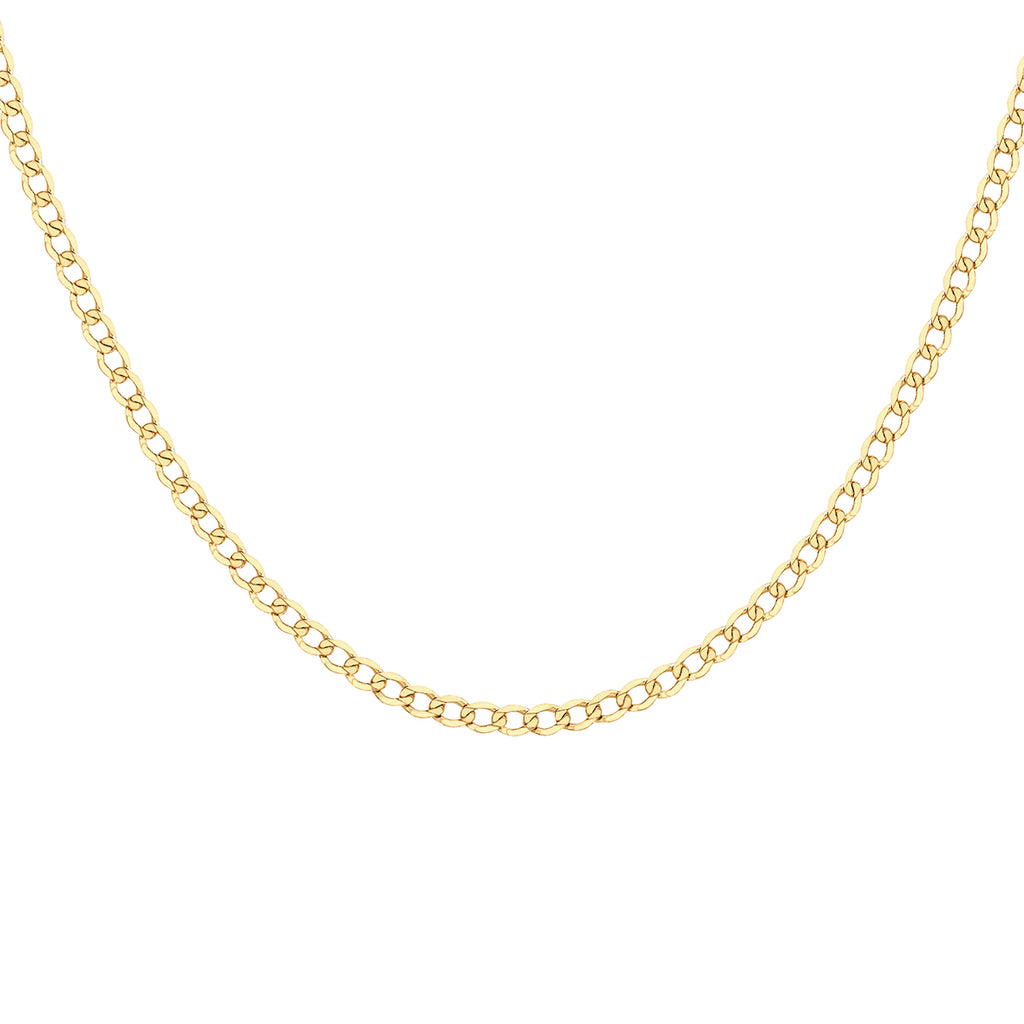 9K Yellow Gold Diamond Cut Flat Curb Chain 20 Inch, 6.9 grams_6093082_2