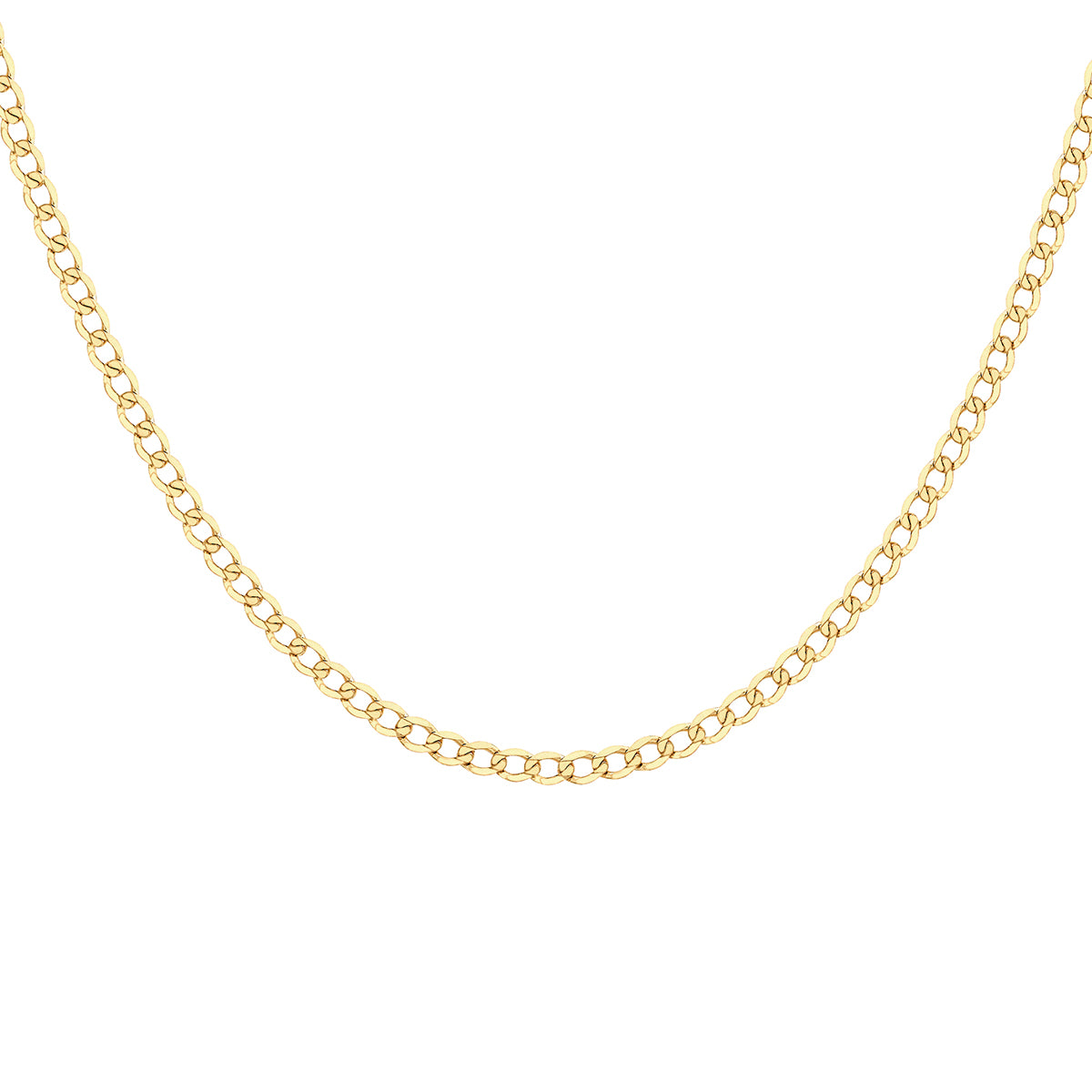 9K Yellow Gold Diamond Cut Flat Curb Chain 20 Inch 6.9 grams 6093082 2