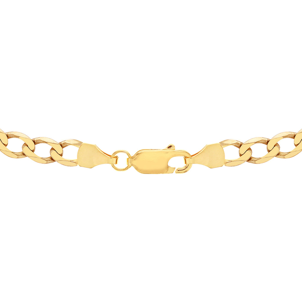 9K Yellow Gold Diamond Cut Flat Curb Chain 20 Inch, 6.9 grams_6093082_3