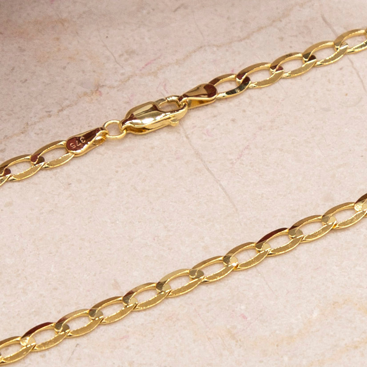 9K Yellow Gold Diamond Cut Flat Curb Chain 20 Inch 6.9 grams 6093082 4