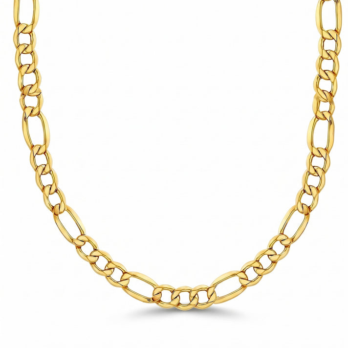 9K Yellow Gold Diamond Cut Figaro Chain 24 Inch, 6.3 grams 6093104 1