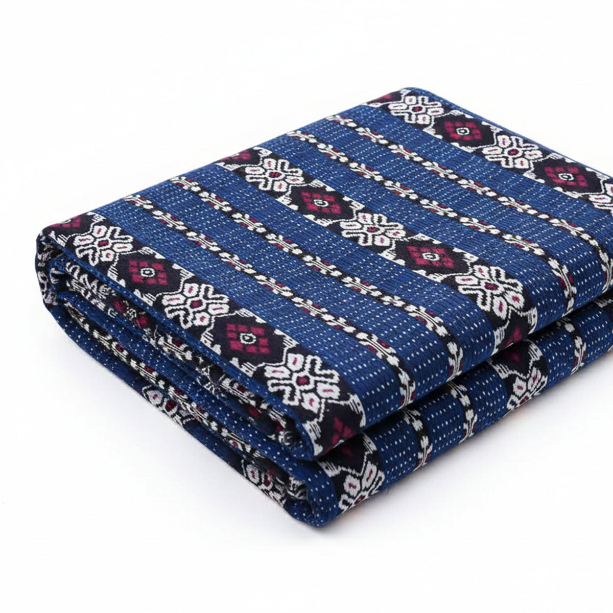 Bali Collection - Handmade Tenun Throw Blanket in Animal Motif - Navy and Red V32532053 3