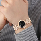 EON 1962 Swiss Movement 12 Champagne Diamond Studded 5 ATM Water Resistant Watch in Rose Gold Tone