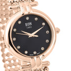 EON 1962 Swiss Movement 12 Champagne Diamond Studded 5 ATM Water Resistant Watch in Rose Gold Tone