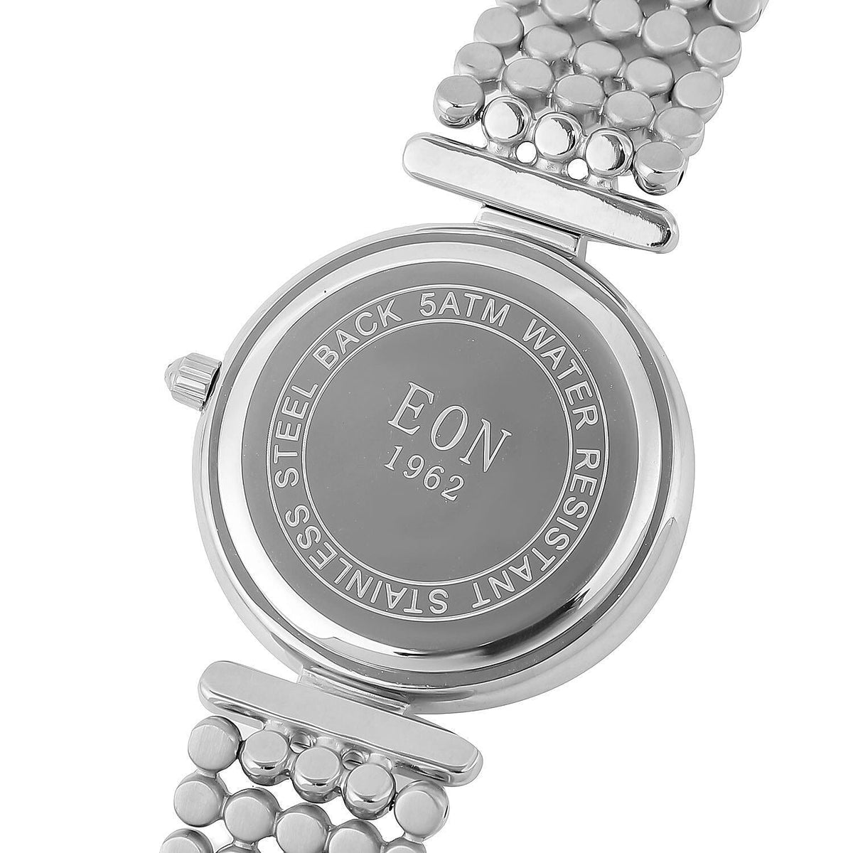 EON 1962 Swiss Movement 12 Champagne Studded 5 ATM Water Resistant Watch in Silver Tone 3880730 7