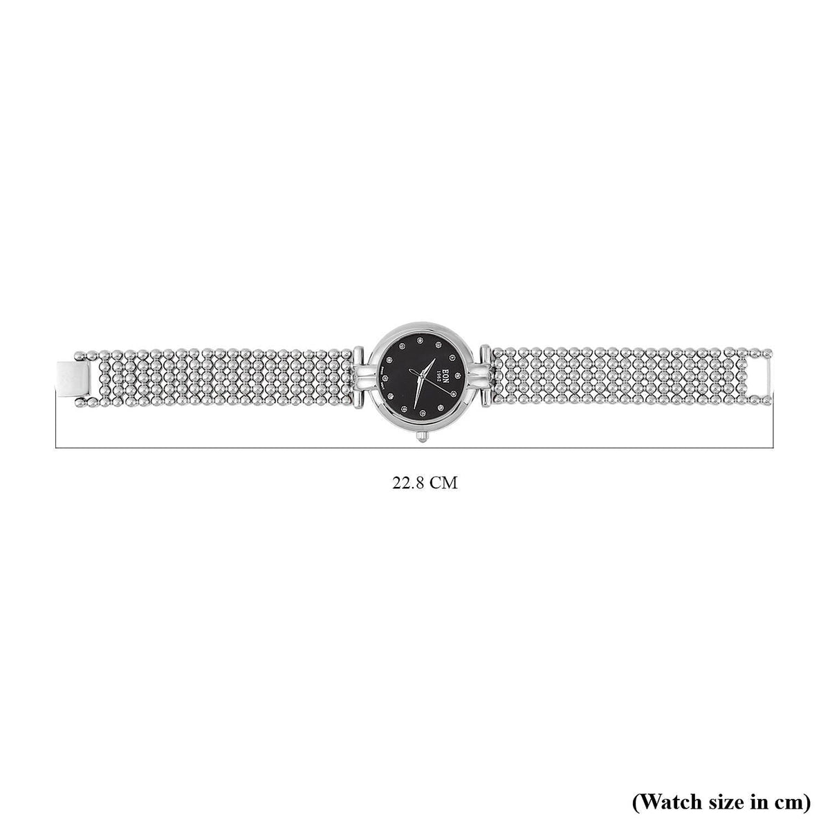 EON 1962 Swiss Movement 12 Champagne Studded 5 ATM Water Resistant Watch in Silver Tone 3880730 8