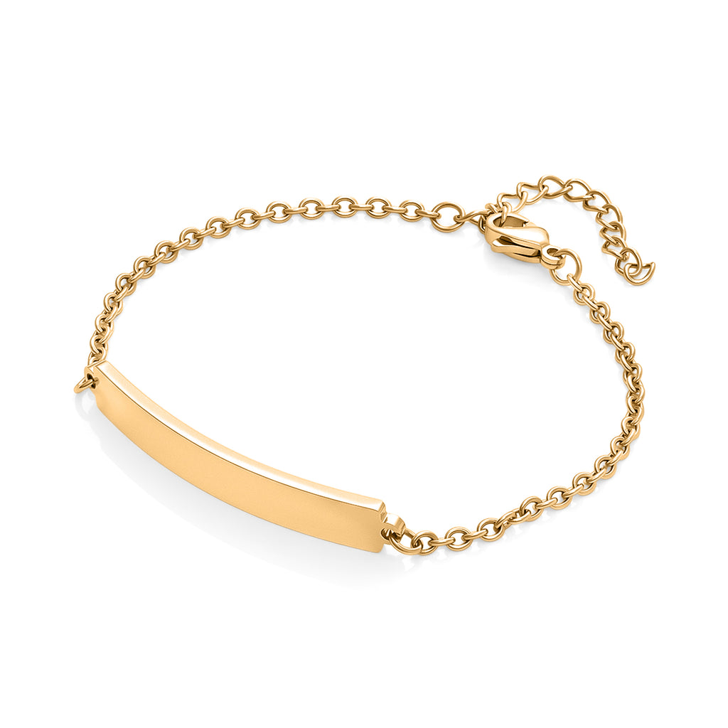 Personalized Bar Bracelet (Size - 7+1.5 Ext) in Yellow Gold Tone_6122599_3