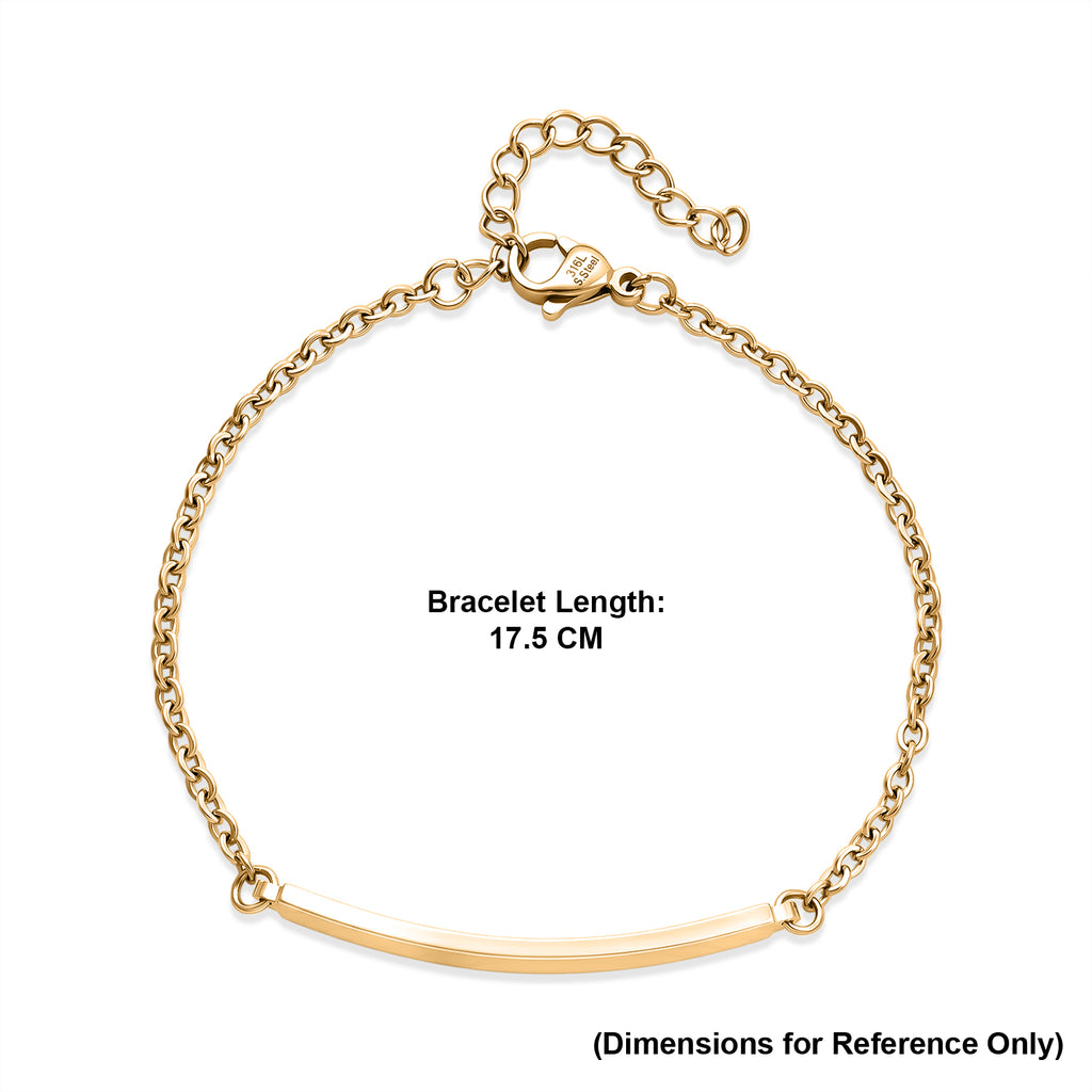 Personalized Bar Bracelet (Size - 7+1.5 Ext) in Yellow Gold Tone_6122599_5