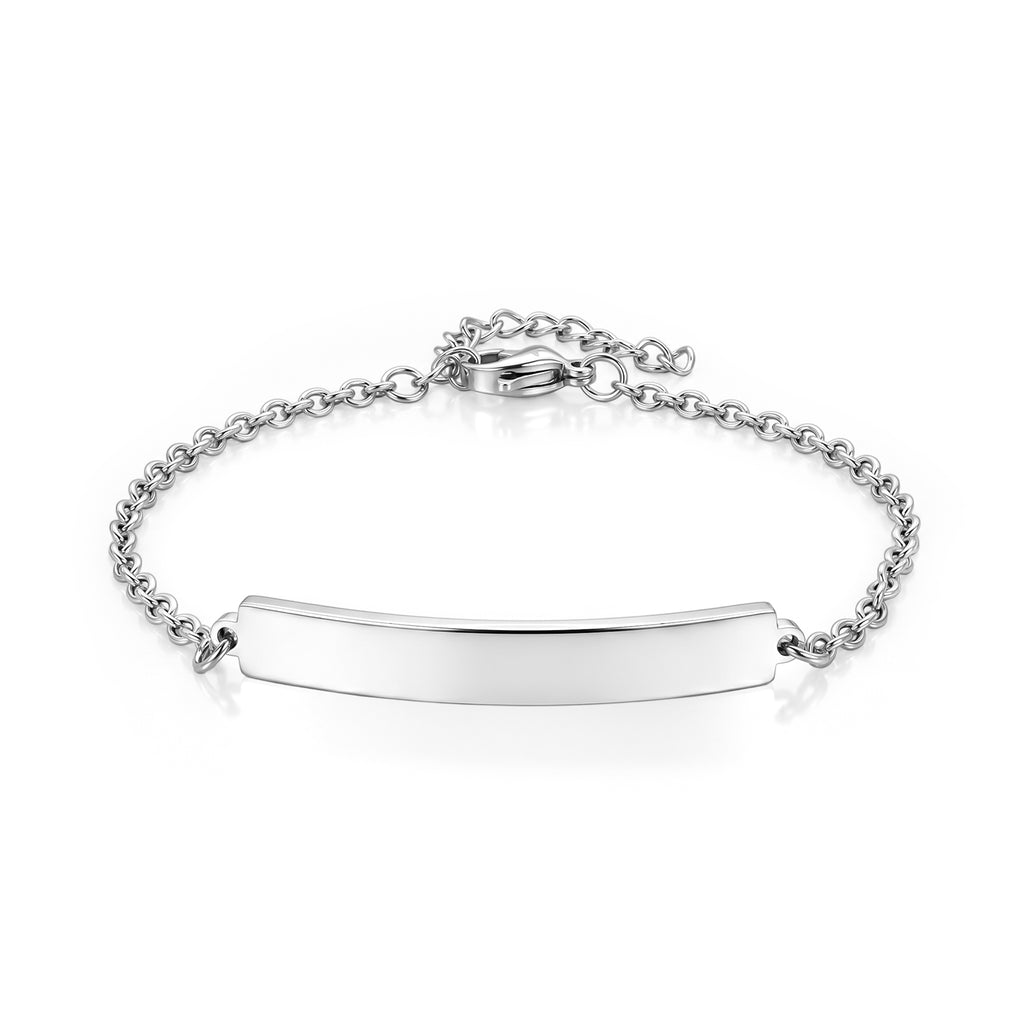 Personalized Bar Bracelet (Size - 7+1.5 Ext) in Silver Tone_6122600