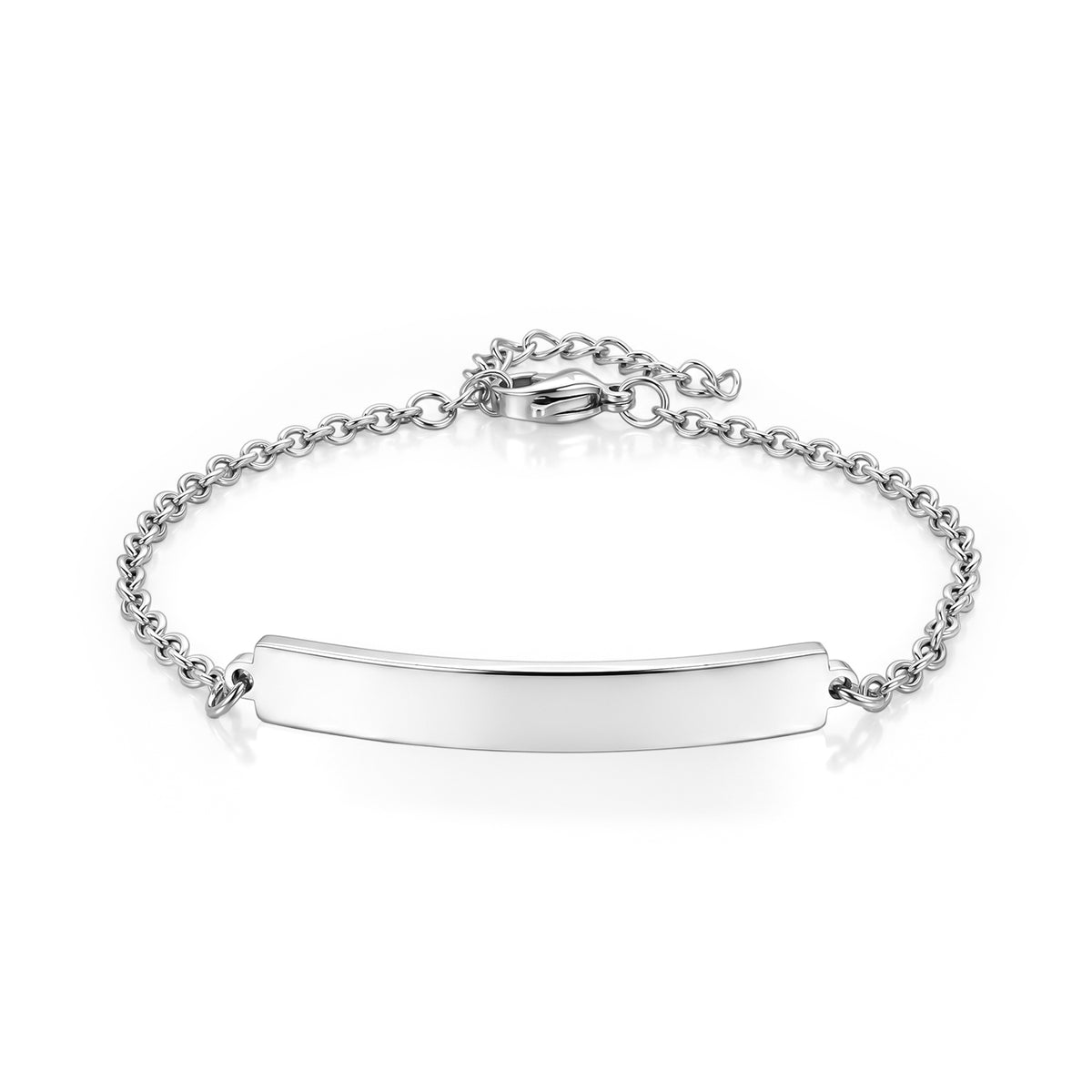 Personalized Bar Bracelet (Size - 7+1.5 Ext) in Silver Tone V32515058 0