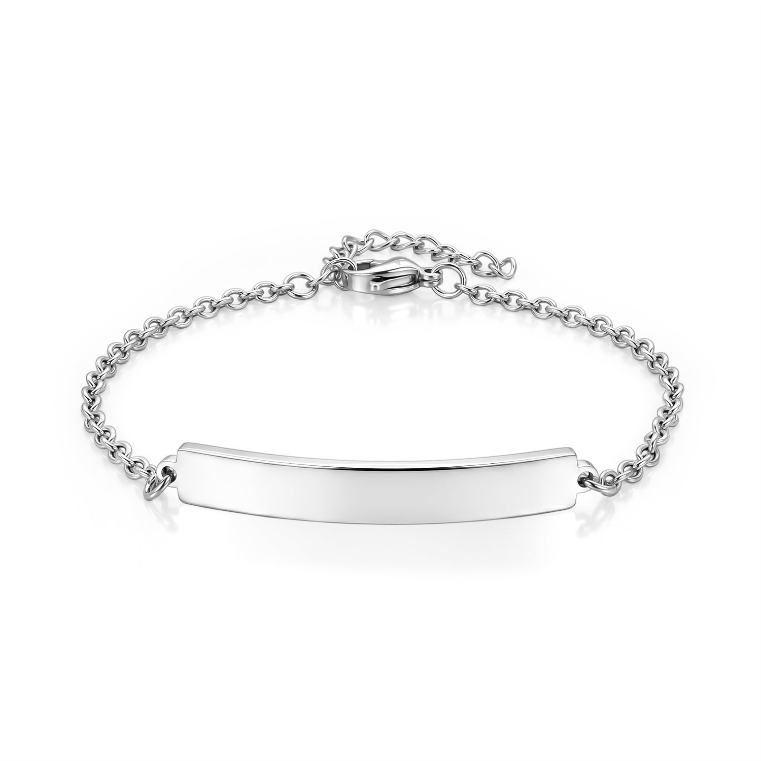 Personalized Bar Bracelet (Size - 7+1.5 Ext) in Silver Tone V32515058 0