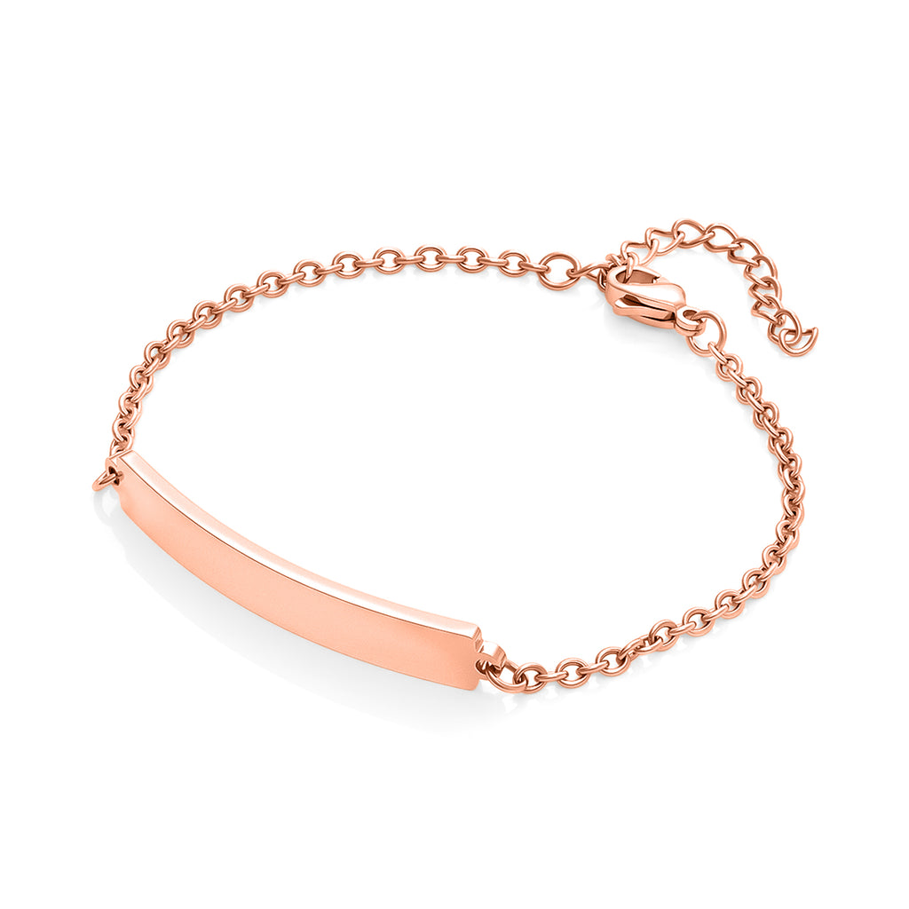 Personalized Bar Bracelet (Size - 7+1.5 Ext) in Rose Gold Tone_6122601_3