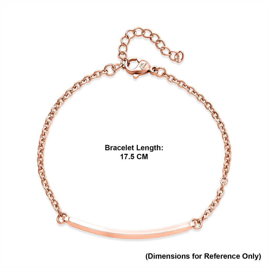 Personalized Bar Bracelet (Size - 7+1.5 Ext) in Rose Gold Tone_6122601_5
