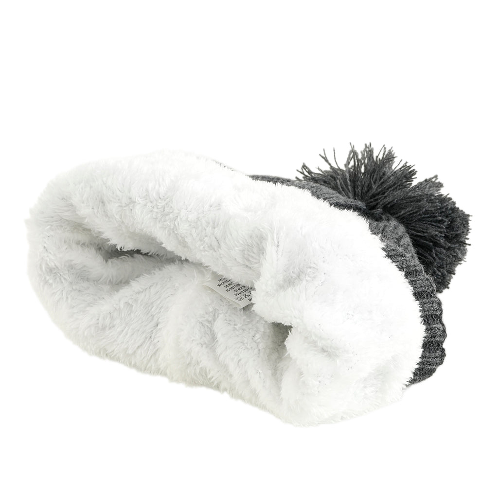 USB Rechargeable Waterproof LED Bobble Hat with Sherpa Lining  (Size 26x20 Cm) - Grey_6126643_4